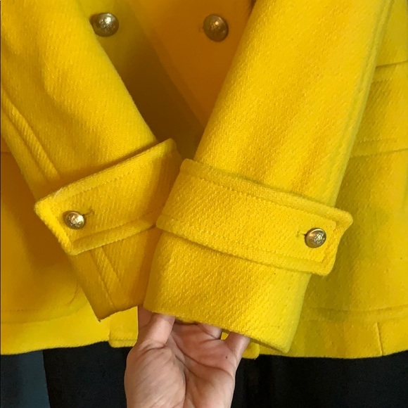 J Crew Majesty Pea Coat Golden Sun Size 2 - Picture 4 of 7